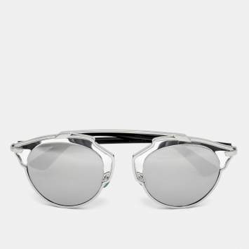Pre Owned Dior Black/Silver Mirror So Real Aviators Sunglasses
