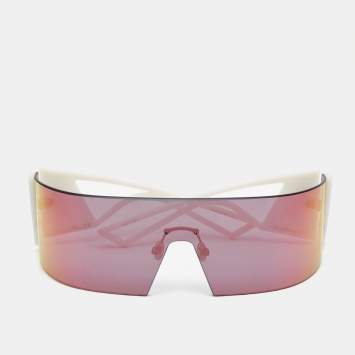 Pre Owned Dior White/Black 35JOJ Kaleidiorscopic Shield Sunglasses