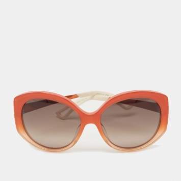 Pre Owned Dior Orange/White Gradient Extase1 Oversized Sunglasses