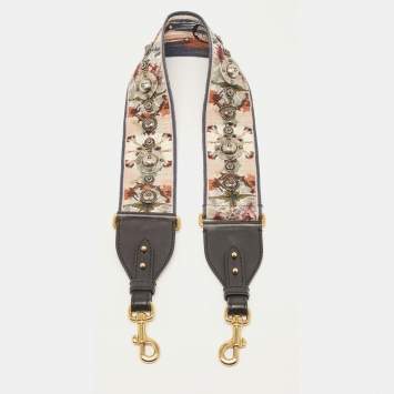Pre Owned Dior Multicolor Canvas and Leather KaleiDiorscopic Studded Shoulder Bag Strap