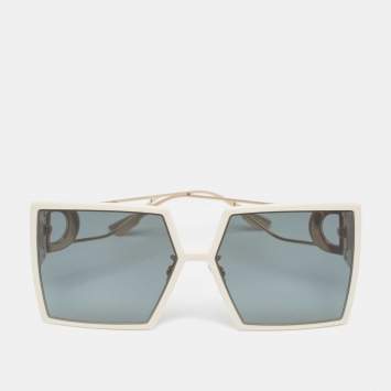Pre Owned Dior White/Gold 30 Montaigne Square Sunglasses