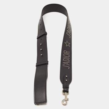 Pre Owned Dior Black Leather Studded J’Adior Shoulder Bag Strap