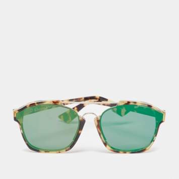 Pre Owned Dior Beige Tortoise Mirrored  Abstract Wayfarer Sunglasses