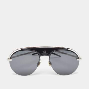 Dior Black/Silver Diorevolution Pilot Aviator Sunglasses