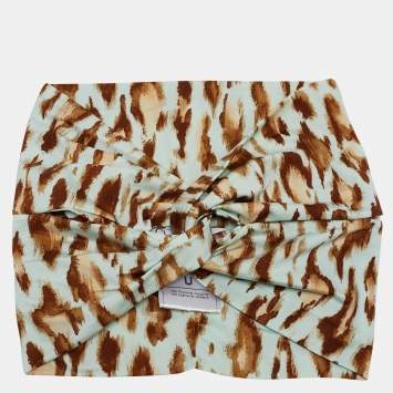 Pre Owned Dior Vintage Mint Green Leopard Print Nylon Head Band One Size