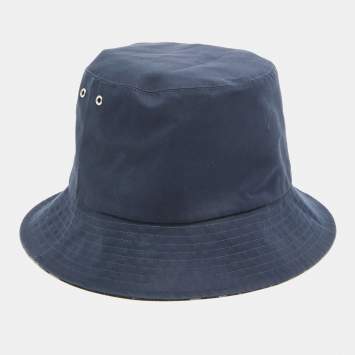 Pre Owned Christian Dior Oblique Reversible Teddy-D Brim Bucket Hat