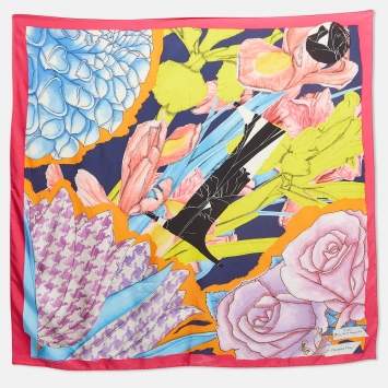 Pre Owned Dior Multicolor Print Silk Croquis Scarf