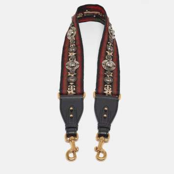 Pre Owned Dior Multicolor Embroidered Canvas Studded Shoulder Bag Strap