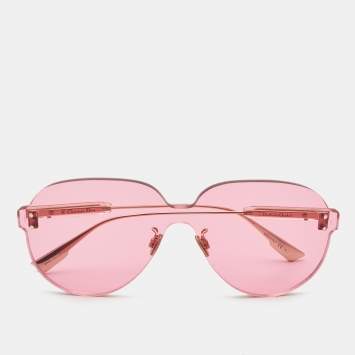 Pre Owned Dior Pink Tinted Dior Color Quake Aviator Sunglasses