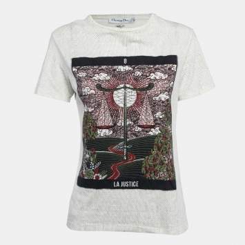 Dior White L'Amoureux Print Cotton T-Shirt S