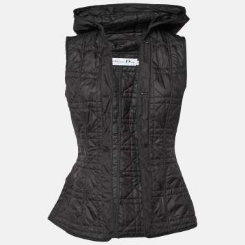 Pre Owned Dior Black Synthetic Hooded Gilet L