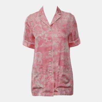 Pre Owned Christian Dior Printed Silk Shirt