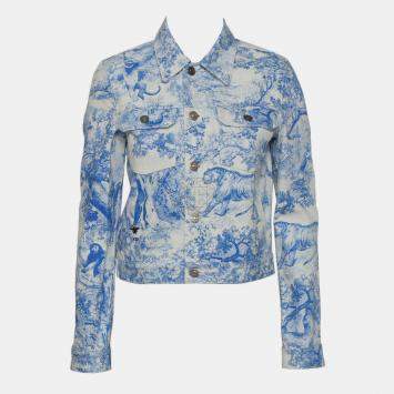 Pre Owned Christian Dior Dioriviera Printed Denim Jacket