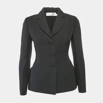 Pre Owned Dior Black Wool Blend Single Breasted Blazer S