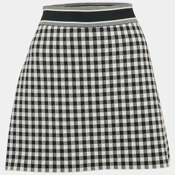 Christian Dior Checkboard Stretch Knit Mini Skirt M
