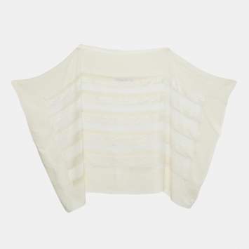 Pre Owned Dior Cream Silk & Sequin Paneled Top M