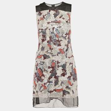 Dior Multicolor Embellished Silk Sleeveless Mini Dress M