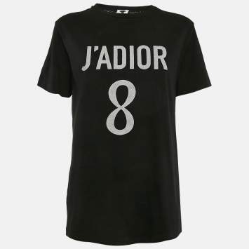 Pre Owned Dior Black Printed Cotton T-Shirt M