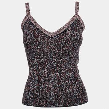 Christian Dior Blue/Orange Knit Tank Top M