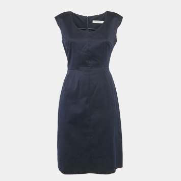 Dior Navy Blue Cotton Sleeveless Short Dress M