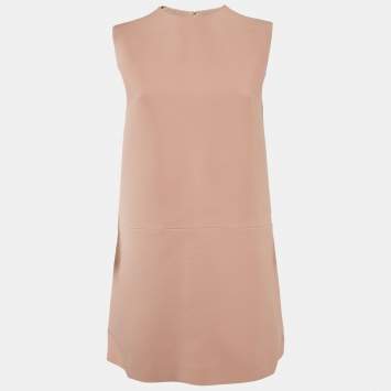 Pre Owned Dior Pink Wool Sleeveless Mini Dress S
