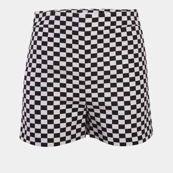 Christian Dior Black/White Checks Cotton Shorts S