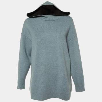 Dior Grey Cashmere Blend J'adior 8 Hooded Sweater S
