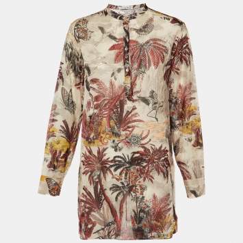 Christian Dior Multicolor Printed Cotton Tunic L