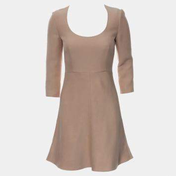 Dior Nude Wool and Silk U-Neck Mini Dress IT Women 38