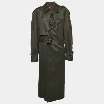 Christian Dior Le Connaisseur Grey Wool Blend Double Beasted Trench Coat L