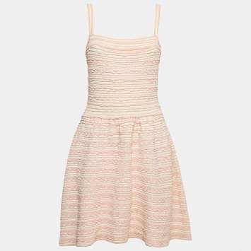 Dior Pink Patterned Knit Sleeveless Mini Dress M