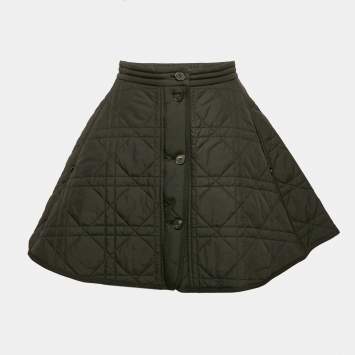 Pre Owned Christian Dior Black Macrocannage Mini Skirt S