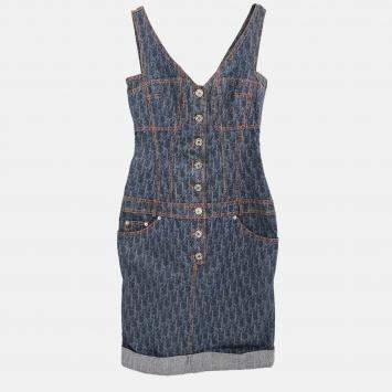 Christian Dior Sleeveless Indigo Denim Dress Size 36