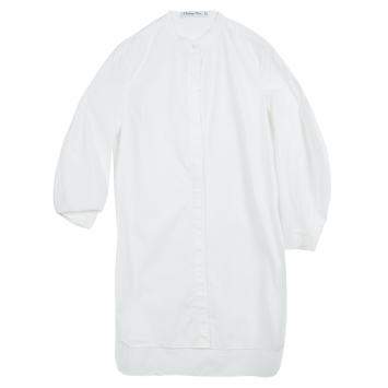 Pre Owned Dior White Cotton Long Sleeve Shirt Dress S