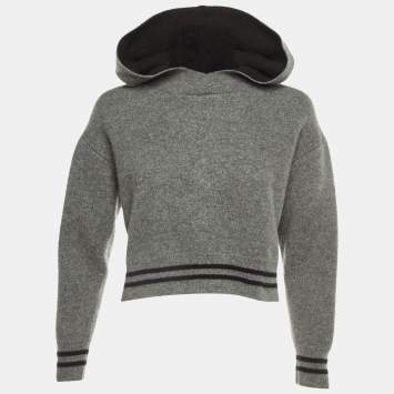 Pre Owned Dior Grey J'Adior 8 Cashmere Hooded Jumper M