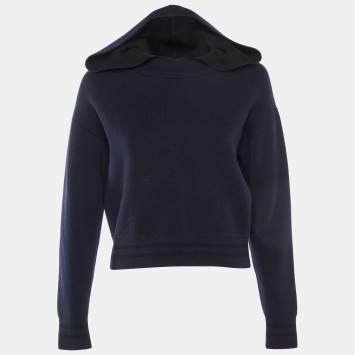 Pre Owned Dior Navy Blue J'Adior 8 Cashmere Hooded Jumper S