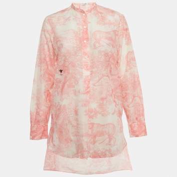 مملوكة مسبقًا Christian Dior Pink Cotton Toile de Jouy Tunic S