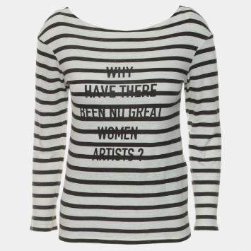 مملوكة مسبقًا Dior Stripes Printed Long Sleeve T-Shirt