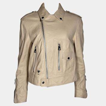 Pre Owned Dior Beige Leather Jacket
