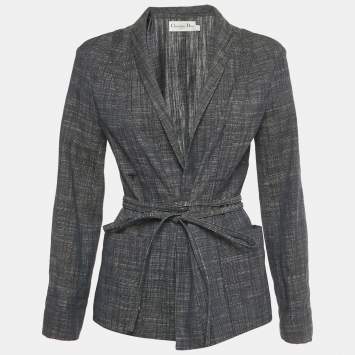 مملوكة مسبقًا Christian Dior Blue Cotton Wrap Blazer M