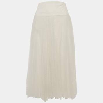 Pre Owned تنورة ديور ميدي تول بلوميتيس أخضر مريمي صغيرة