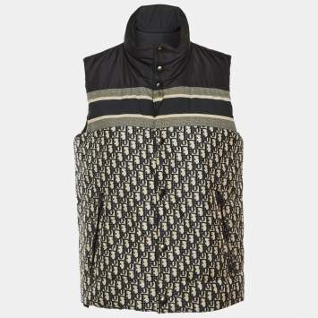 Pre Owned جليّة منفوخة كريستيان ديور أزرق كحلي مائل صناعية قابلة للانعكاس مقاس صغير جداً (إكسترا صغير)