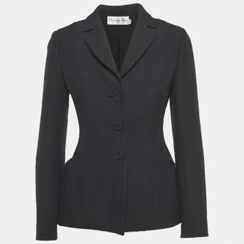 مملوكة مسبقًا Christian Dior Black Wool 30 Montaigne Bar Jacket S