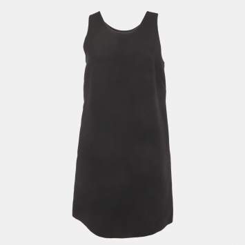 Pre Owned Dior Black Wool Blend A-Line Mini Dress L