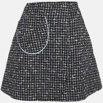 مملوكة مسبقًا Christian Dior Black Tweed Wrap Mini Skirt M