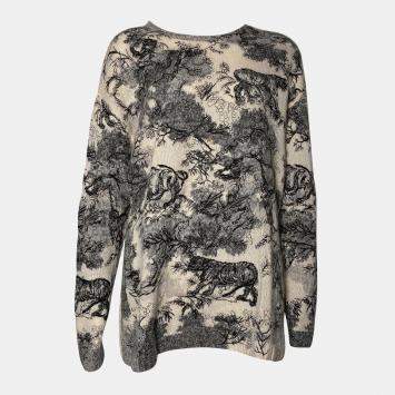 مملوكة مسبقًا Dior Beige Printed Knit Sweater