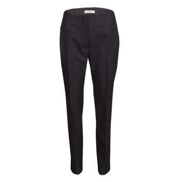 Pre Owned Dior Black and Blue Striped Wool Tailored High Waist Trousers  S