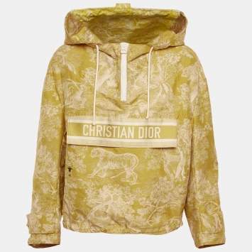 Pre Owned Christian Dior Green Toile de Jouy Tropicalia Jacquard Anorak Jacket S