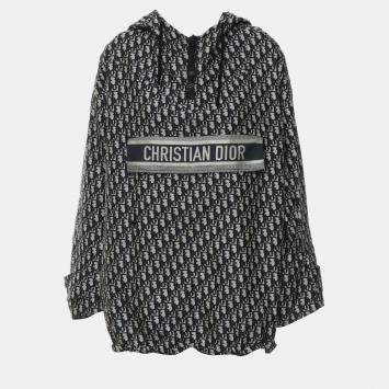 Pre Owned جاكيت ديور بغطاء رأس شبكي أزرق كحلي أوبليك