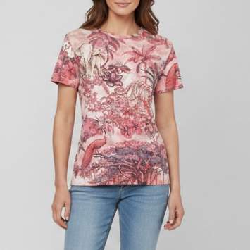 مملوكة مسبقًا Christian Dior Pink Toile de Jouy Voyage Print Jersey T-Shirt XS